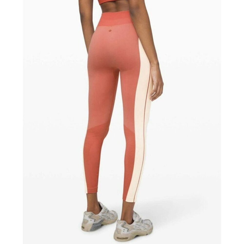 Lululemon Ebb to Train Tight *Abstract Copper Clay / Angel Wing Size 4 EUC